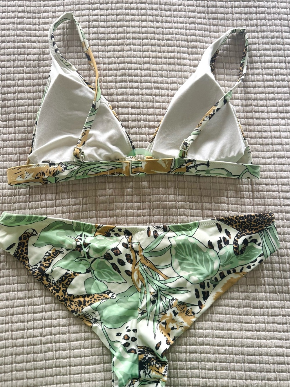 Aerie Animal Print Bikini Set - Green/White/Leopard (Small) - Picture 6 of 8